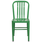 Flash Furniture Commercial Grade Green Metal Indoor-Outdoor Chairs - 2 Pack-Set of 2 Industrial Modern Chairs