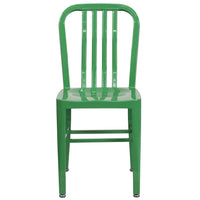Flash Furniture Commercial Grade Green Metal Indoor-Outdoor Chairs - 2 Pack-Set of 2 Industrial Modern Chairs
