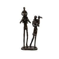 CTG - Sculpture d’une famille, allure de bronze, brun (66220DF)-Mesure : 3,25 haut. x 8,5 larg. x 2,5 long. (po)