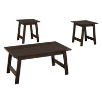 Monarch Specialties 7930P Table Set - 3Pcs Set/Espresso-3 piece table set includes a rectangular coffee table and two matching square end tables