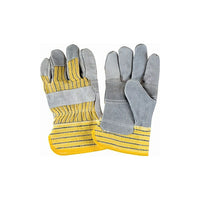 Zenith Safety Premium Quality Patch Palm Fitters Gloves, Large, Split Cowhide Palm, Cotton Inner Lining - 36 Pack-Cuff Material: Starched