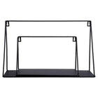 Truu Design Iron Floating Wall Shelves, Set of 2, 13.5 x 5 inches, Black-Material: durable iron construction