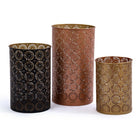 CTG Metallic Laser Cut Candle Holders, Honey Gold, 3 Pack-Large: 4.5"D x 8"H / MediuMedium: 4.25"D x 6.5"H / SmalLarge: 3.55" x 5.13"H