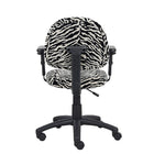 Nicer Furniture Perfect Posture Deluxe Microfiber Task Chair with Adjustable Arms - Zebra-Adjustable back depth and arms allow for customized comfort.