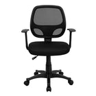 Nicer Furniture Mid-Back Black Mesh Computer Chair with Adjustable Arms-Compact space friendly