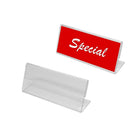 Futech Small Tag Holder - 3"W x 1.25"H - Clear - 10 Pack-Acrylic angled tag holder
