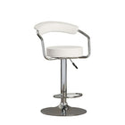 Plata Import Quintin Adjustable Stool, White (ST-8128-W)-Bar Stool