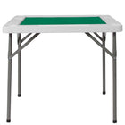 Flash Furniture 34.5" Square Granite Folding Game Table with Green Playing Surface - White-Folding Game Table