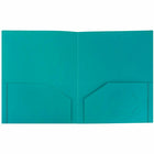 JAM Paper Plastic Heavy Duty Two Pocket Folders - 9 1/2" W x 11 5/8" H - Teal Blue - 6 Pack-Capacity: 200 sheets