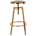 Flash Furniture Toledo Industrial Style Barstool with Swivel Lift Adjustable Height Seat - Gold Finish - 2 Pack-Set of 2 Industrial Style Stools