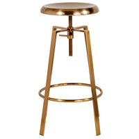 Flash Furniture Toledo Industrial Style Barstool with Swivel Lift Adjustable Height Seat - Gold Finish - 2 Pack-Set of 2 Industrial Style Stools