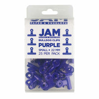 JAM Paper Metal Bulldog Clips - Small - 22mm - Purple - 25 Pack-Color: Purple