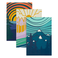 General Supply Goods + Co Soft Touch Graphic Notebooks - Multicolour - 3 Pack-48 Pages per notebook