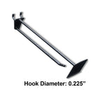 Azar Displays 8" Glass Filled Nylon Pegboard Scan Hooks, Black, 50 Pack-Fits to standard pegboard or slat wall