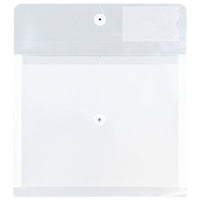 JAM Paper Plastic 2 Divider Envelopes, Button String Tie Closure, Letter Booklet, 10.5 x 11.75 x1.5, Clear, 12 Pack (JSF228)-Clear