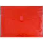 JAM Paper Enveloppes lettre en plastique, fermeture autoagrippante, exp. de 2 po, 9 3/4 x 13 po, rouge, 12/pqt-rouge