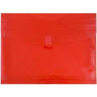 JAM Paper Enveloppes lettre en plastique, fermeture autoagrippante, exp. de 2 po, 9 3/4 x 13 po, rouge, 12/pqt-rouge