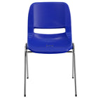 Flash Furniture HERCULES Series 440 lb. Capacity Navy Ergonomic Shell Stack Chair with Chrome Frame & 14" Seat Height-Multipurpose Stack Chair