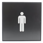 Headline Sign Premier MEN Restroom Sign - 8" H x 8" L - Black-Sign Message: "MEN"