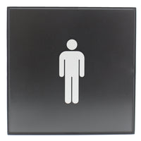 Headline Sign Premier MEN Restroom Sign - 8" H x 8" L - Black-Sign Message: "MEN"