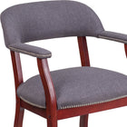 Flash Furniture - Chaise de conférence luxueuse en tissu gris avec garniture pour clous décoratifs-Mousse ignifuge CA117