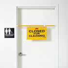 Rubbermaid Closed for Cleaning Hanging Sign-"Closed For Cleaning" hanging sign is on an extendable pole to block doorways and entrances up to 50" wide