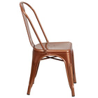 Flash Furniture Commercial Grade Copper Metal Indoor-Outdoor Stackable Chair-Curved Back with Vertical Slat