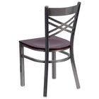 Flash Furniture - Chaise de restaurant en métal de la série HERCULES avec dossier en croix à enduit lustré - siège bois d'acajou-Siège en bois fini acajou