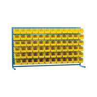 Kleton Louvered Rack & Bins Combinations, 72 Bins, 72" W x 15" D x 40" H - Yellow-Depth: 15"