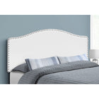 Monarch Specialties 6012Q Queen Size Headboard - White Leather-Look-Product dimensions: 50.5"H x 63"L x 3"D