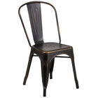 Flash Furniture Distressed Copper Metal Indoor-Outdoor Stackable Chair-500 lb. Weight Capacity