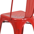 Flash Furniture Commercial Grade Metal Indoor-Outdoor Stackable Chair - Red-Cross Brace under seat provides extra stability