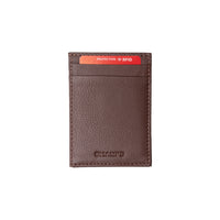 Champs Leather RFID Mag Hybrid Wallet - Brown-Genuine Leather