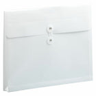 JAM Paper Plastic Envelopes with Button & String Tie Closure Letter Booklet - 9 3/4" x 13" - White - 12 Pack-Quantity: 12 per pack
