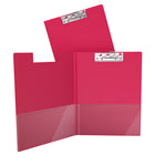 Davis Group Essential Clipboards - Red - 10 Pack-Clear interior pockets on front & back covers to secure loose documents and allow for easy identification of content