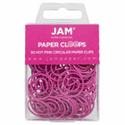 JAM Paper Colored Circular Paper Clips - Hot Pink Fuchsia - 2 Packs of 50-Color: Hot Pink