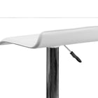 Flash Furniture Contemporary Vinyl Adjustable Height Barstool with Solid Wave Seat & Chrome Base - White-Swivel Seat