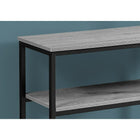 Monarch Specialties 3514 Accent Table - 42"L/Grey/Black Metal Hall Console-Sturdy and solid black metal supports