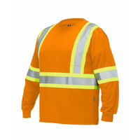 Forcefield Long Sleeve Safety Tee - Orange - X-Large-100% polyester fabric