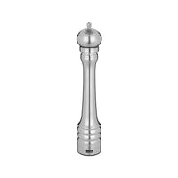 Trudeau Professional Pepper Mill Stainless Steel 16"-Adjustable knob - turn the knob clockwise for a finer grind, counter clockwise for coarser grind