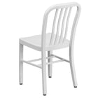 Flash Furniture White Metal Indoor-Outdoor Chair-White Powder Coat Finish