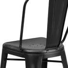 Flash Furniture Commercial Grade 24" High Distressed Black Metal Indoor-Outdoor Counter Height Stool with Back-Footrest