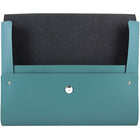 Jam Paper Porte-document en cuir italien, fermeture à bouton-pression, 10,5 x 13 x 0,75 po, sarcelle, 12/paquet (233329922B)-Enveloppe en cuir bleu sarcelle
