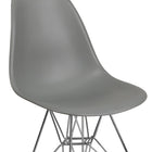 Flash Furniture Elon Series Plastic Chair with Chrome Base - Moss Grey-Waterfall Seat Reduces Leg Strain