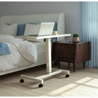 FitDesk Adjustable Mobile Standing Desk - White-MDF Desktop and Steel Base