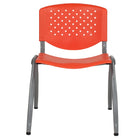 Flash Furniture HERCULES Series Orange Plastic Stack Chair with Titanium Grey Powder Coated Frame-Set of 5 Multipurpose Stack Chairs