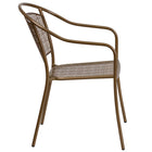 Flash Furniture Gold Indoor-Outdoor Steel Patio Arm Chair with Round Back-Curved Round Back