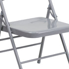 Flash Furniture – Chaise pliante en métal HERCULES à 3 barreaux et à 2 pivots, gris (HF3MC309ASGY)-6