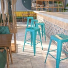 Flash Furniture 30" High Backless Crystal Teal-Blue Indoor-Outdoor Barstool-Backless Design