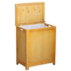 Oceanstar RHP0109N Rectangular Laundry Wood Hamper with Interior Bag, Natural-Laundry hamper is lined with a canvas bag